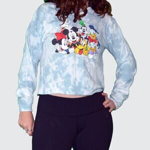 Disney M Tie Dye Crop Top Mickey Mouse and Crew